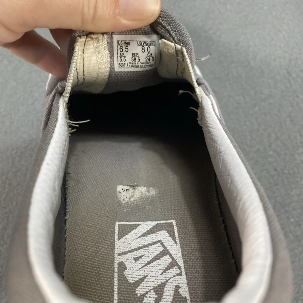 Vans Slip On Shoes Mens 6.5 Womens 8 Gray Classic Canvas Casual Skate Sneakers